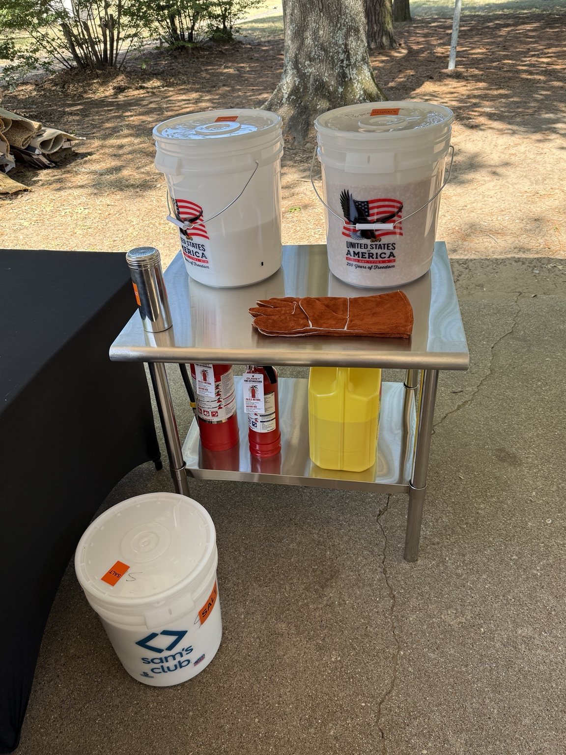 Ingredients and safety equipment ready to go
